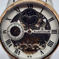 Thomas Earnshaw Longitude Automatic Skeleton Watch Brown Leather Band