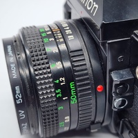 Canon Vintage A-1 35mm SLR Film Camera FD 50mm f/1.8 Lens 1984 Olympic Games Cap