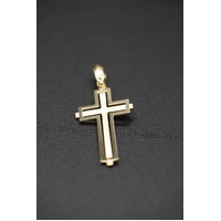  Unisex 9ct Yellow Gold Religious Cross Pendant