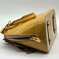 Louis Vuitton Alma BB Monogram Vernis Satchel Bag Beige Yellow with Strap