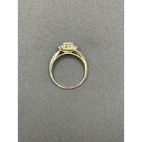 Ladies 9ct Yellow Gold Natural Diamond Ring