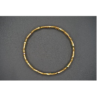 Ladies 21ct Yellow Gold Round Red & Pink Gemstone Bangle