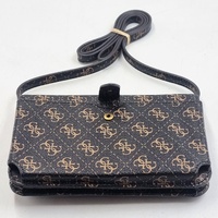 GUESS Noelle Phone Crossbody Wallet Bag Brown Logo Print Shoulder Purse