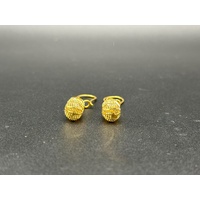 Ladies 21ct Yellow Gold Peanut Design Dangle Earrings