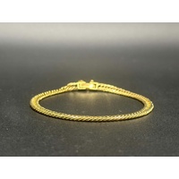 Unisex 18ct Yellow Gold Tight Curb Link Bracelet