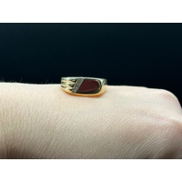 Mens 9ct Yellow Gold Diamond Signet Ring