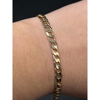 Unisex 9ct Yellow Gold Curb Link Bracelet