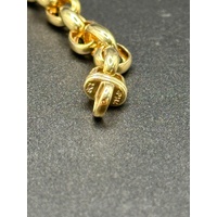 Ladies 9ct Yellow Gold Oval Belcher Link Necklace