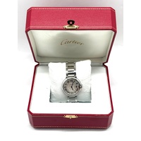 Cartier Ballon Bleu 36mm 3005 Stainless Steel Silver Watch with Links and Box