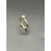 Ladies 9ct Rose Gold Diamond Ring