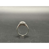 Ladies 10ct White Gold Diamond Cluster Halo Ring
