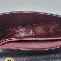 CHANEL Classic Maxi Flap Shoulder Bag Black Lambskin Leather Gold Chain Authenticated