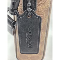 Coach CET69 C2654 Tristan Crossbody Bag 14 Signature Canvas Brown Dust Bag COA