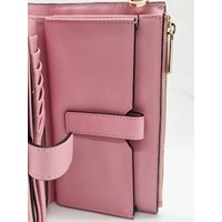 Michael Kors Jet Set Large Pink Leather Double Zip Phone Wallet Wristlet