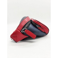 Michael Kors Pebbled Leather Sling Belt Bag Red Navy Blue Bum Bag