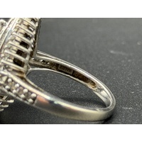 Ladies 10ct White Gold Diamond Cluster Multi-Halo Ring