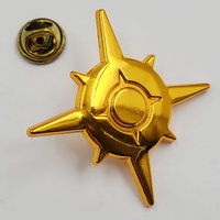 Pokemon Sun Collector's Gold Metal Pin Badge Official Collectible with Display Box