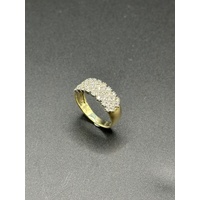 Ladies 9ct Yellow Gold Diamond Cluster Ring