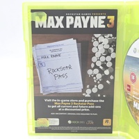 Max Payne 3 Xbox 360 PAL Complete With Manual Rockstar Action Shooter Game
