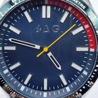 JAG Sandown J2849 Mens Watch Blue Dial Genuine Perforated Leather 5ATM