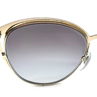 BVLGARI BV6083 2018/8G Womens Cat Eye Sunglasses Black Pale Gold Grey Italy