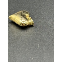 Ladies 18ct Yellow Gold Bubble Heart Pendant