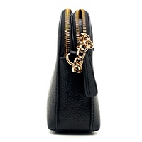 Guess Noelle Double Zip Camera Crossbody Bag Black Gold Hardware