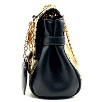Juicy Couture The Glam Shoulder Bag Gold Bronze Heart Chain Handbag