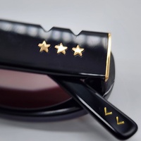 Wyld Blue x Pared Hazed Sunglasses Black Gold Frame Tinted Lens PE2305B