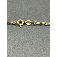Ladies 9ct Yellow Gold Belcher Link Chain & Double Heart Diamond Pendant