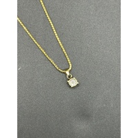 Ladies 18ct Yellow Gold Snake Link Chain with Diamond Pendant