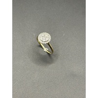 Ladies 14ct Yellow Gold Diamond Cluster Ring