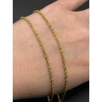 Unisex 18ct Yellow Gold Rope Link Chain Necklace