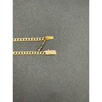 Unisex 18ct Yellow Gold Curb Link Patterned Plaque Bracelet
