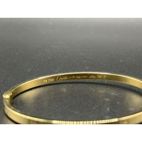 Ladies 18ct Yellow Gold Oval Hinged Bangle