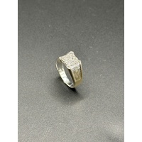 Mens 14ct Yellow Gold Diamond Ring