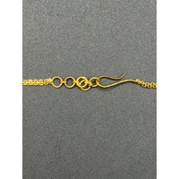 Ladies 21ct Yellow Gold Cubic Zirconia Fancy Link Crown Trifari Necklace