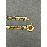 Ladies 9ct Yellow Gold Oval Belcher Link Bracelet