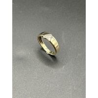 Mens 10ct Yellow Gold Diamond Signet Ring