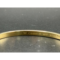 Ladies 18ct Yellow Gold Oval Hinged Bangle Bracelet 