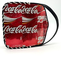 Coca-Cola Handmade Recycled Soda Can Tote Handbag Purse Red Silver