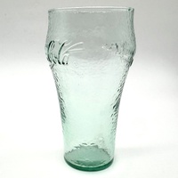 Coca-Cola Set of 3 Vintage Pebble Green Drinking Glasses 450ml Tumblers