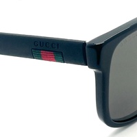 Gucci GG0010S 001 58mm Black Square Sunglasses Signature Stripe with Case