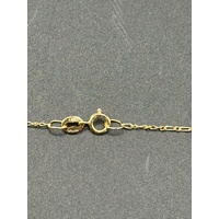 Unisex 9ct Yellow Gold Figaro Link Necklace & Letter M Pendant