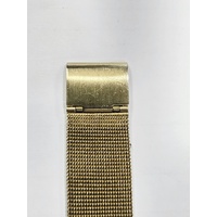 Casio Mens Gold Watch Green Dial Stainless Steel Mesh Analogue MTP-VT01G