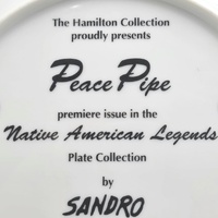 Hamilton Collection Peace Pipe Native American Legends Plate Sandro 1995