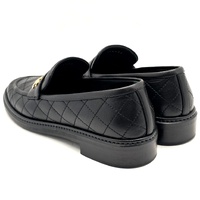CHANEL Black Quilted Leather CC Logo Flat Loafers Shoes EU 36.5C AU 6 6.5