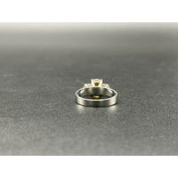 Ladies 18ct White Gold Amber Sapphire & Diamond Ring