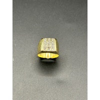 Mens 18ct Yellow Gold Diamond Ring