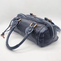 Chloe Paddington Navy Blue Leather Shoulder Bag Gold Hardware Padlock + COA
